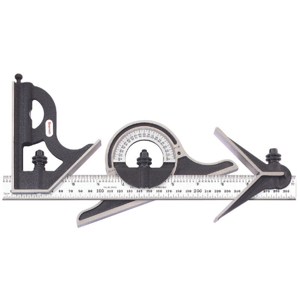 STARRETT 9ME-300 Combination Set, 4 Pieces, Center/Non-Reversible Protractor/Square, Cast Iron | CH9WUV 26Y936