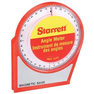 STARRETT AM-2 Angle Meter, Magnetic Base, 0 to 90 Degrees, Red Colour, Plastic Body | AC4HDE 2ZUY8