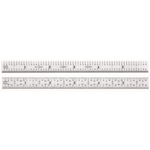 STARRETT C305R-6 W/SLC Ruler, 5R, 32nds/64ths/Quick-Reading 100ths/Quick-Reading 10ths, 6 Inch Length | CJ3FLJ 26Y642