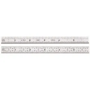 STARRETT C305R-6 W/SLC Ruler, 5R, 32nds/64ths/Quick-Reading 100ths/Quick-Reading 10ths, 6 Inch Length | CJ3FLJ 26Y642