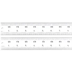 STARRETT C416R-96 Ruler, 16R, 100ths/64ths/Quick-Reading 50ths/Quick-Reading 32nds, 96 Inch Length | CJ3FLD 30A985