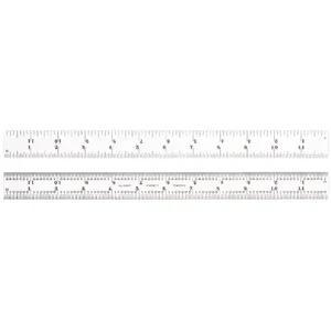 STARRETT C604R-12 W/SLC Ruler, 4R, 16ths/64ths/8ths/Quick-Reading 32nds, 12 Inch Length, Steel | CJ3FKX 26Y545