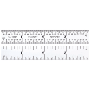 STARRETT C604R-4 Ruler, 4R, 16ths/64ths/8ths/Quick-Reading 32nds, 4 Inch Length, Steel | CJ3FLL 30A966