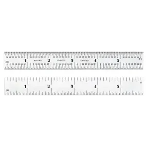 STARRETT C604R-6 W/SLC Ruler, 4R, 16ths/64ths/8ths/Quick-Reading 32nds, 6 Inch Length, Steel | CJ3FLF 26Y643