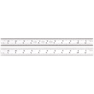 STARRETT C606R-12 Ruler, 6R, 12 Inch Length, Spring-Tempered Steel | CJ3FLH 30A937