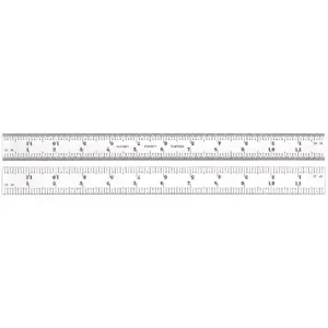 STARRETT C606R-12 Ruler, 6R, 12 Inch Length, Spring-Tempered Steel | CJ3FLH 30A937