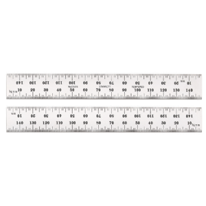 STARRETT C635-150 Steel Rule, Satin Chrome Finish, 150 mm Length, 19 mm Width | AC4HBX 2ZUV5 / 52630