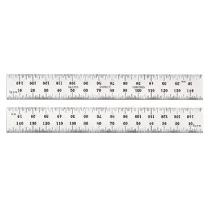 STARRETT C635-150 Steel Rule, Satin Chrome Finish, 150 mm Length, 19 mm Width | AC4HBX 2ZUV5 / 52630