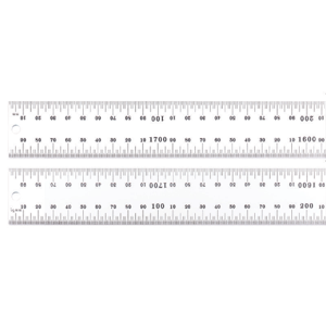 STARRETT C635-1800MM Ruler, 35, 1/2mm and 1mm Both Sides, 1,800 mm Lg (mm), Steel | CJ3FLC 26Y894