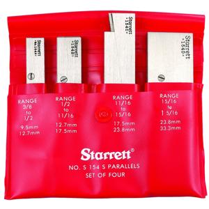 STARRETT S154SZ Verstellbarer Parallelsatz, 3/8 bis 1-5/16 Zoll Bereich, 4-teilig | AD6XEJ 4CEP5 / 50584