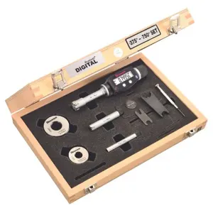 STARRETT S770BXTDZ Digital 3-Point Inside Micrometer Kit, 0.375 Inch To 0.75 In/10 mm To 20 mm Range, Ip65 | CU4NRU 53VE54