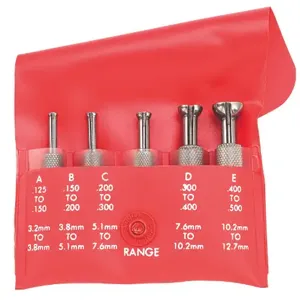 STARRETT S830FZ Small Hole Gauge Set, 5 PK, 0.125 Inch To 0.5 Inch Range, Steel, Split Ball Contact | CU4NHP 26Z402