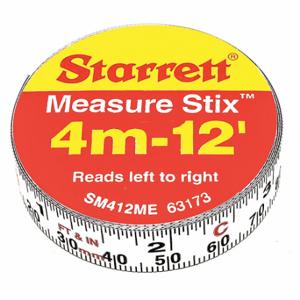 STARRETT SM412ME Messstab, 1/2 Zoll x 12 Fuß, metrisch/englisch | CU4NQY 44WG47