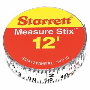 STARRETT SM412WMERL Messlatte, 1/2 Zoll x 12 Fuß, 3.6 m, rechts links | CU4NQW 44WG48