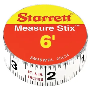 STARRETT SM46WRL Measuring Stick, 1/2 Inchx 6ft, Right-Left | CU4NRB 44WG51