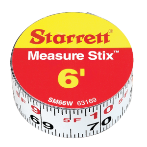 STARRETT SM66W Measuring Stick, 3/4 Inch x 6 ft | CU4NRC 44WG53