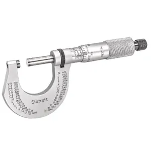 STARRETT T230XRL Micrometer, 0 - 1 Inch Range, 0.0001 Inch Ratchet, Carbide Faces | AC4GUA 2ZTX8 / 50944