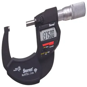 STARRETT W733.1XFLZ-2 Wireless Digital Micrometer, 1 Inch to 2 in/25.4 to 50.8 mm Range, IP67 | CR2RTX 783RC7