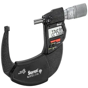 STARRETT W733.1XFLZ-3 Wireless Digital Micrometer, 2 Inch to 3 in/50.8 to 76 mm Range, IP67 | CR2TMJ 783RC8