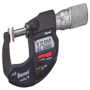 STARRETT W756.1FL-1 Wireless Digital Disc Micrometer, Digital, 0 Inch to 1 in/0 mm to 25 mm Range | CU4PFN 783RA0