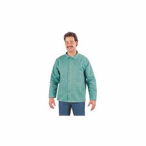 STEEL GRIP WC 16750 FR Jacket, Cotton, Green, Snaps, 5XL, 30 Inch Length | CU4PNY 34VJ31