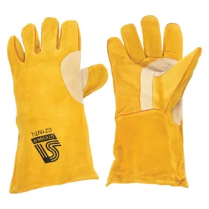 STEINER 021NT-L Welding Gloves, Keystone Thumb, Gauntlet Cuff, Premium, Yellow Cowhide, L Glove Size, 1 PR | CU4QWD 4AZG3