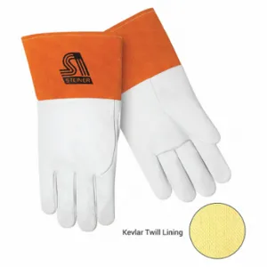 STEINER 0224K-M TIG Welding Gloves, KevlarRLined, M, PR, Straight Thumb, Gauntlet Cuff, Premium Kidsk Inch | CU4QZP 62XU79