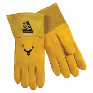 STEINER 02276-L MIG Welding Gloves, Long Cuff, Size L, PR1, Straight Thumb, Gauntlet Cuff, Premium | CU4QUY 62XV09