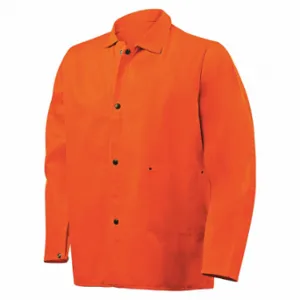 STEINER 1040-L Welding Jacket, Mens, Cotton 9 oz, Orange, Snaps, 2 Total Pockets, L, 30 Inch Length | CU4QMY 62XT97