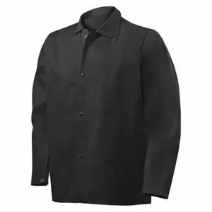 STEINER 1080MB-L Welding Jacket, MenS, Cotton, Black, Snaps, 2 Total Pockets, L, Vented Back | CU4QMV 154A33