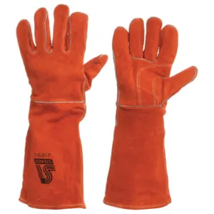 STEINER 21918-L Welding Gloves, Wing Thumb, Gauntlet Cuff, Std, Red Cowhide, Steiner Y-Series 21918, 1 PR | CU4QWV 4AZG2