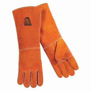 STEINER 21918-X Cowhide, Stick Welding Gloves, Xl, Pr1, Wing Thumb, Gauntlet Cuff, Std, Red Cowhide, 1 Pr | CU4QTZ 62XU52