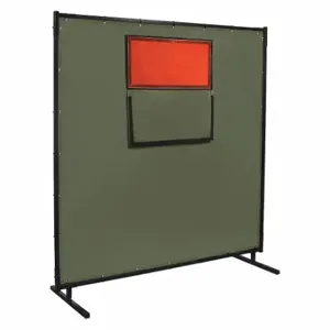 STEINER 501HD-338F-6X6 Welding Screen With Window, Cotton Duck, 6 ft Height, 6 ft Width, Olive Green | CU4RAF 29PF19