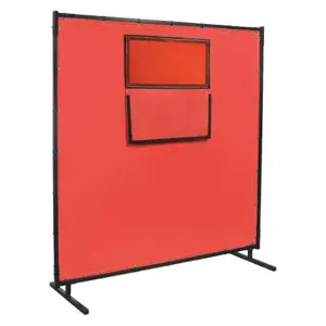 STEINER 584HD-338F-6X6 Welding Screen With Window, Acrylic-Coated Fiberglass, 6 ft Height, 6 ft Width, Red | CU4RAD 29PF23