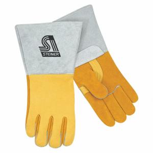 STEINER 8502-L Elkskin Palm Stick, Welding Gloves, L, Pr1, Straight Thumb, Gauntlet Cuff, Premium | CU4QUC 62XU67