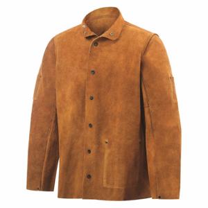 STEINER 9215-2X Welding Jacket, Mens, Cowhide 9 oz, Brown, Snaps, 2 Total Pockets, 2XL, 30 Inch Length | CU4QMW 9MJ90