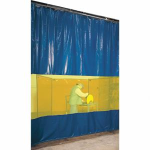STEINER AWYC8 gebogene Schweißvorhangfassade, vinyllaminiertes Polyester, 8 Fuß Höhe, 4 Fuß Breite, Blau/Gelb | CU4QTE 3FKR9