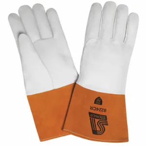 Steiner Industries 0224CR-S Welding Glove, Goatsk Inch, TIG, ANSI, A6, S, PR, Straight Thumb, Gauntlet Cuff, Premium | CU4QHM 388X91