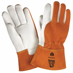 Steiner Industries 0233CR-X Welding Gloves, Cowhide, MIG, ANSI, A6, XL, PR, Straight Thumb, Gauntlet Cuff, Premium | CU4QLV 388X80