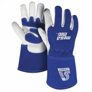 Steiner Industries 0255-L Welding Gloves, Goatskin/Cowhide, MIG, L, PR, Wing Thumb, Gauntlet Cuff, Premium | CU4QLY 388X94