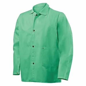 STEINER 1030-4X Welding Jacket, Mens, Cotton 9 oz, Green, Snaps, 2 Total Pockets, 4XL, 30 Inch Length | CU4QMX 62XT78