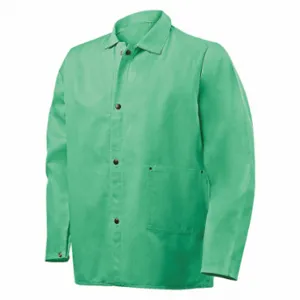 Steiner Industries 1030-6X FR Welding Jackets, Mens, Cotton, Green, Snap, 2 Total Pockets, 6XL | CU4QEE 793P23