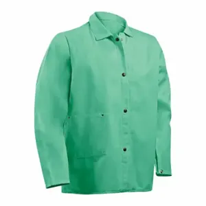 Steiner Industries 1030MB-4X FR Welding Jackets, Mens, Cotton, Green, Snap, 2 Total Pockets, 4XL | CU4QDY 793P33