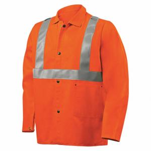 Steiner Industries 1040RS-5X FR Welding Jackets, Mens, Cotton, Orange, Snap, 2 Total Pockets, 5XL, U | CU4QER 793P40