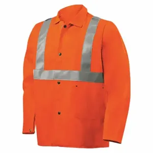 Steiner Industries 1040RS-5X FR Welding Jackets, Mens, Cotton, Orange, Snap, 2 Total Pockets, 5XL, U | CU4QER 793P40