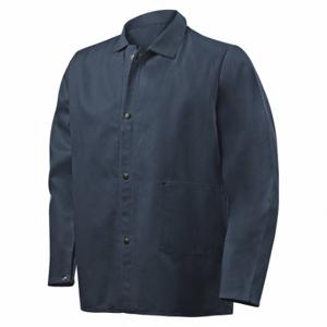 Steiner Industries 1060-5X FR Welding Jackets, Mens, Cotton, Blue, Snap, 2 Total Pockets, 5XL | CU4QFN 793P43