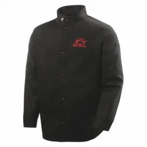 Steiner Industries 1160-4X FR Welding Jackets, Mens, Cotton, Black, Snap, 3 Total Pockets, 4XL | CU4QDU 793P66