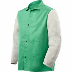 Steiner Industries 1230-4X Hybrid Welding Jacket, Mens, Cotton, Green, Snap, 3 Total Pockets, 4XL | CU4QEW 793P70