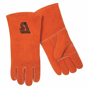 STEINER 2119Y-X Welding Gloves, Wing Thumb, Gauntlet Cuff, Red Cowhide, Steiner Y Series 2119, Stick | CU4QVW 38RL52