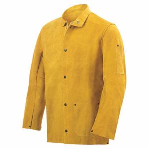 Steiner Industries 8215-5X Leather Welding Jacket, Mens, Leather, Yellow, Snap, 3 Total Pockets, 5XL | CU4QFH 793P76